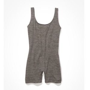 AE Lounge Gray Bike Short Bodysuit